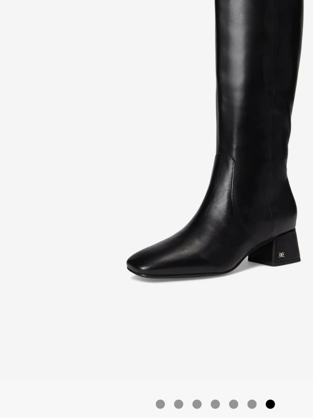 Sam Edelman Porter Black Leather Over-The-Knee Block Heel Boots